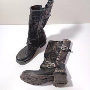 AIRSTEP A.S.98 SAINT EC BUCKLE. Moto Boot in Black Size 37